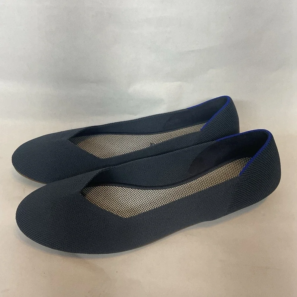 ROTHY'S Classic Smoke Blue Round Toe Ballet Flats US 9,5 Worn Once